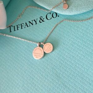 Tiffany & Co. Sterling Double Round Tag Necklace - Silver on Tiffany
